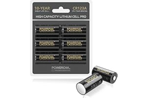 POWEROWL CR123A 3V Lithium Battery 6 Count, High Capacity 123 Batteries, Long-Lasting Power