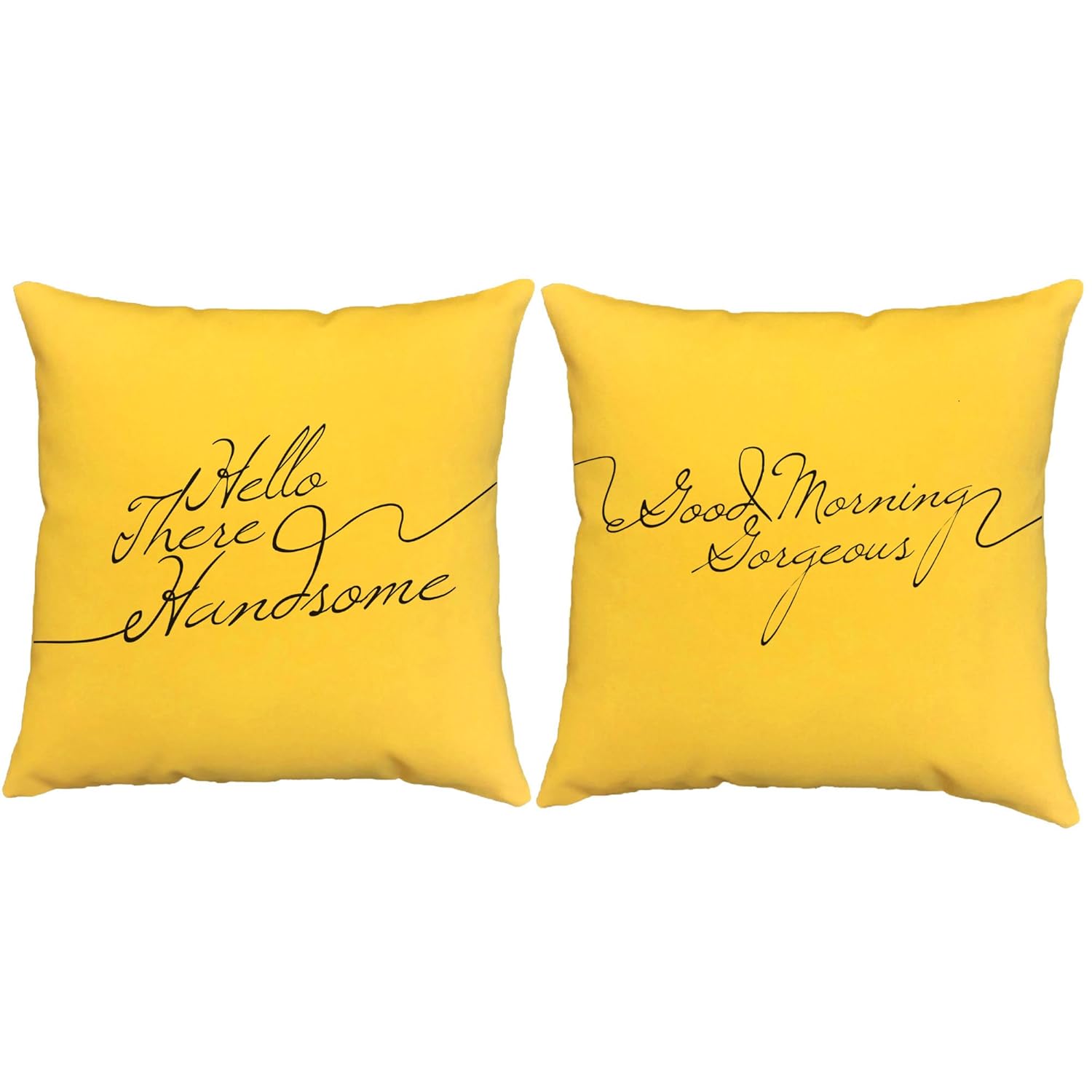 Hello Handsome Yellow Indoor Outdoor 18x18 Inches Covers And