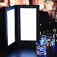 LED Rechargeable Menu Cover Holder 5.5" x11", LED Backlit Menu Holder Illuminated Black Leatherette Menu Holde/Check Displayer for Restaurant Bars and Fine-Dining Establishments