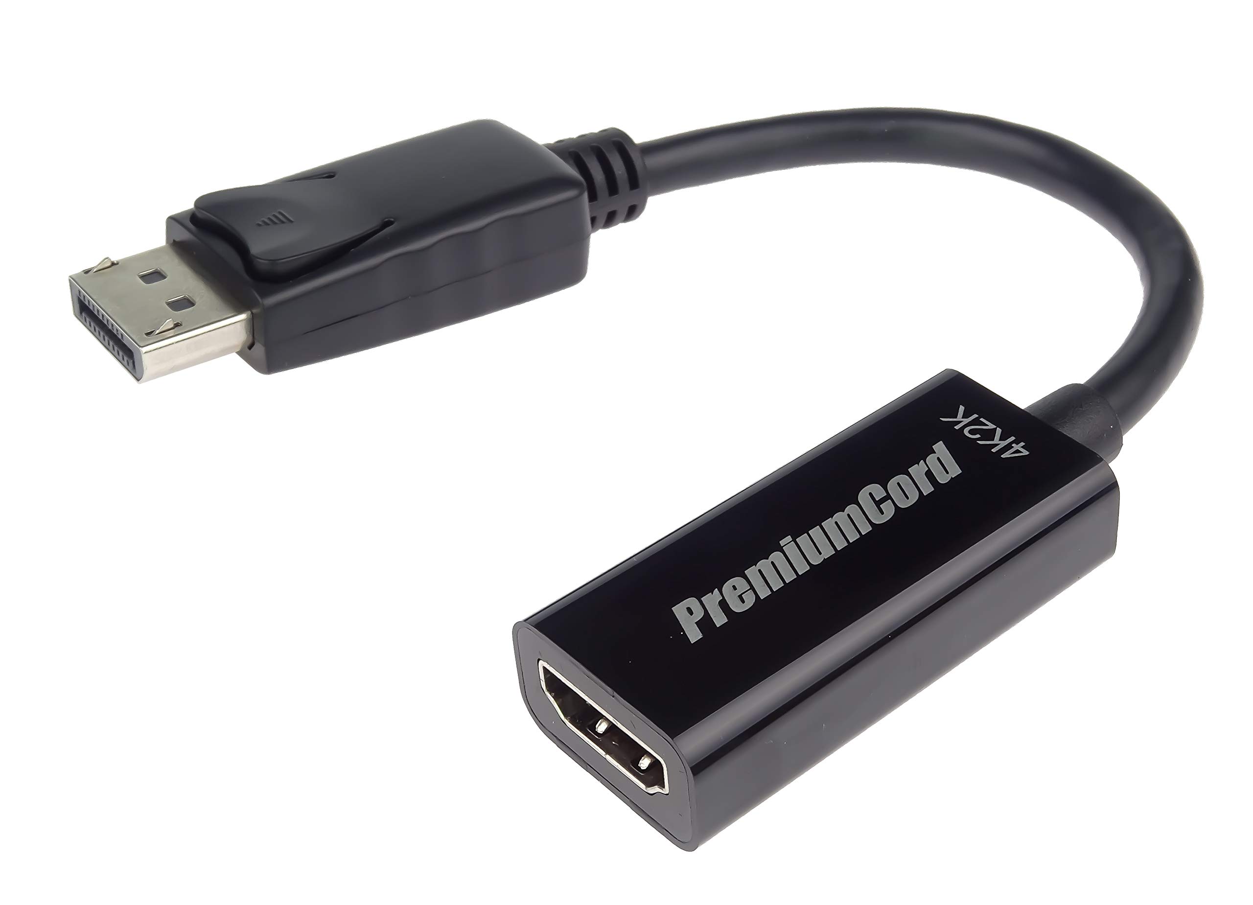 PremiumCord Displayport to HDMI Adapter, Video 4K @ 30Hz UHD 2160p, Full HD 1080p 60Hz, 3D, DisplayPort Male to HDMI Female, Length: 20 cm, Black