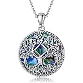 ONEFINITY NA Gift Necklace Sterling Silver Narcotics Anonymous Recovery Symbol Necklace Tree of Life NA Sobriety Pendant Jewelry for Women Gift