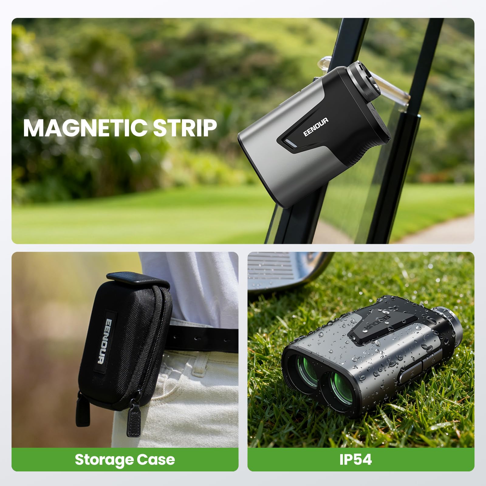EENOUR Golf Rangefinder with Slope, 1200 Yards 7X Magnification, Laser Range Finder with Pin Lock Vibration, Rechargeable Rangefinders, IP54 Waterproof, Magnetic, Golf Accessories for Men Women