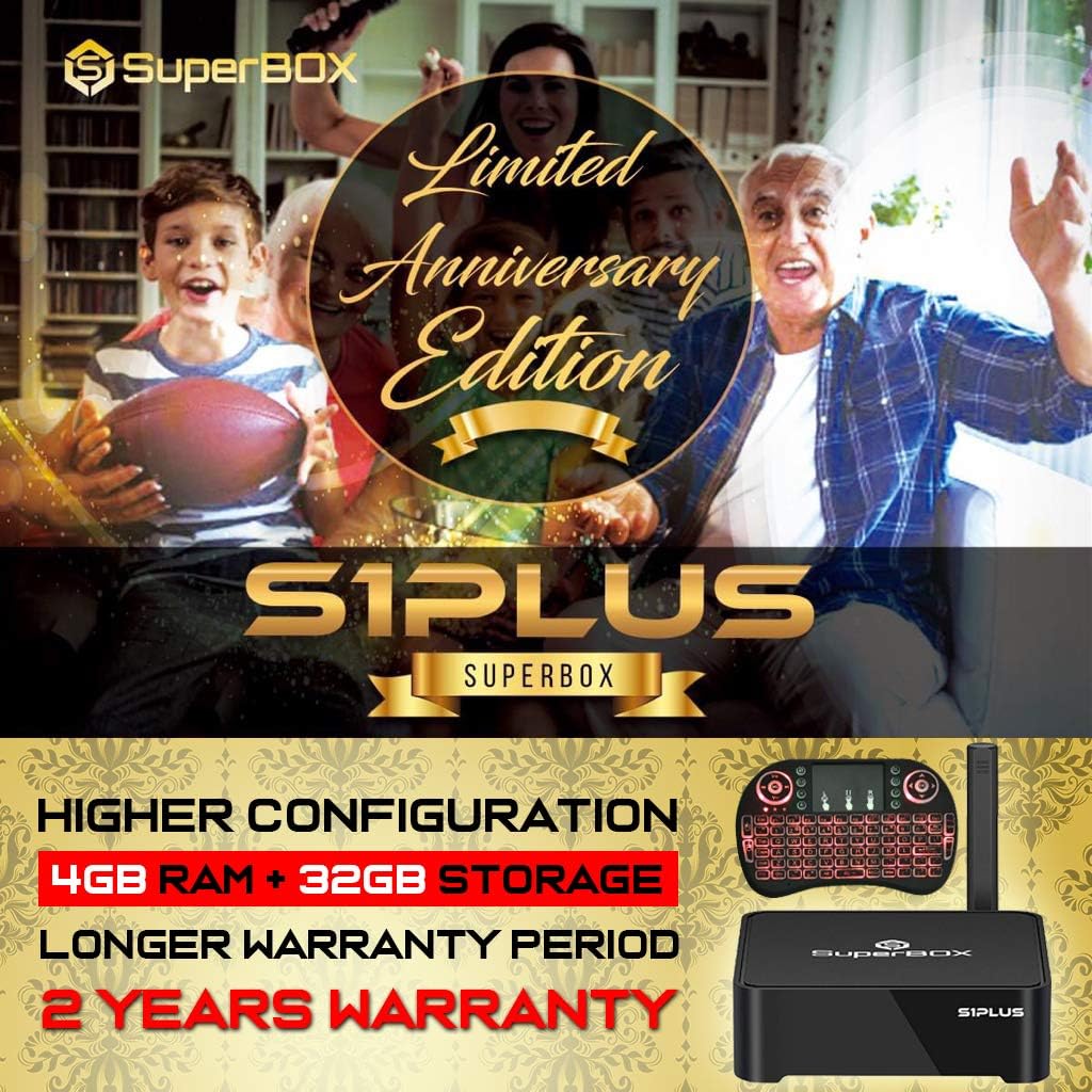 SuperBox S1 Plus Home Theater Bundle. W/Backlit Keyboard Remote Warranty and Support