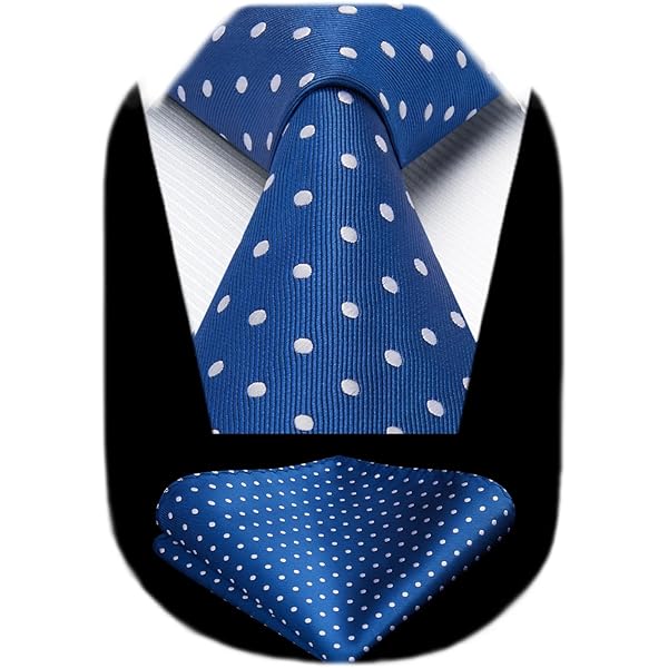 Cravatta E Fazzoletto Da Taschino Skinny A Pois Bianchi E Neri - Set Da Sposito O Cerimonia Uomo