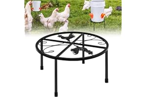 SYMDROMIA Metal Stand for Chicken Feeder Waterer, Iron Stand Holder with 4 Legs, Round Supports Rack for Buckets Barrels Equipped Installed with Feeder Waterer Port, for Coop Poultry Indoor Outdoor