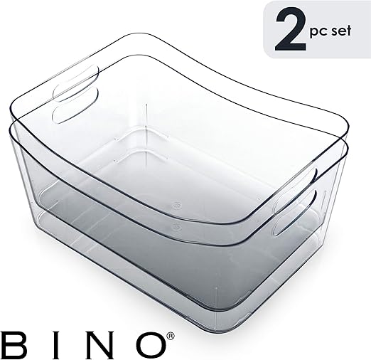 Amazon Com Bino Clear Plastic Storage Bin With Handles Plastic
