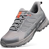 NINGO Mens Waterproof Hiking Shoes, Low Top Non Slip Trekking Hiking Sneakers, Lightweight Breathable Outdoor Trails Shoes for Camping, Backpacking, Mountaineering, Running, Walking