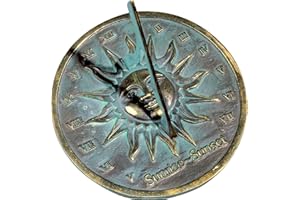 ARTIZANSTORE Brass Sundial Brass Sunrise/Sunset Sundial Unique Gift Idea for Parents, Grandparents, Friends, Couples, Anniversary Sundial Gift