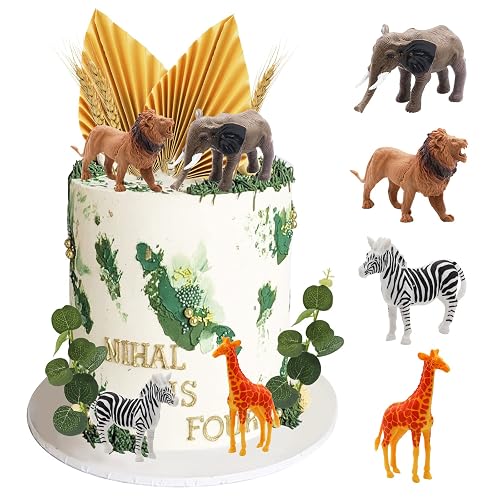 SONICEBUY Safari Jungle Animal Cake Topper Wild