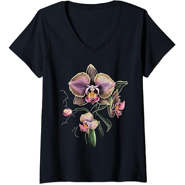 Amazon.com: Vintage Orchid Flower on Orchid T-Shirt
