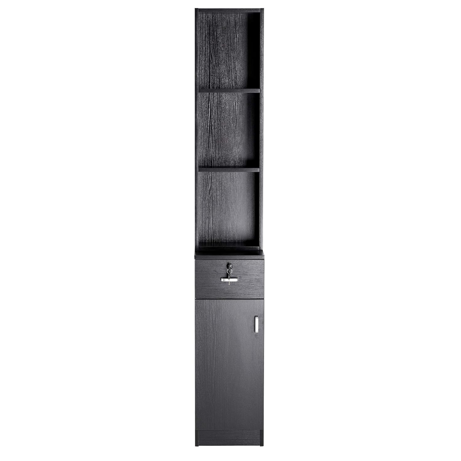BarberPub Locking Wall Mount Hair Styling Barber Station Drawer Storage Beauty Salon Spa Equipment (Black): Beauty