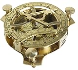 3" Sundial Compass - Solid Brass Sun Dial Rustic