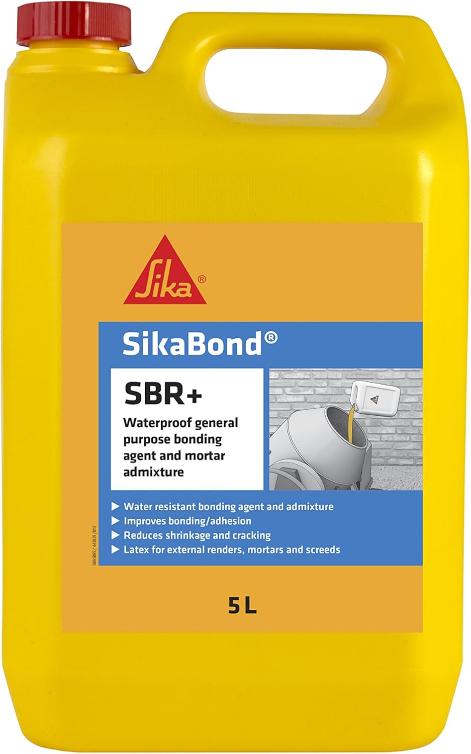 SikaBond SBR+ Waterproof Bonding Agent and Mortar Admixture, White, 5