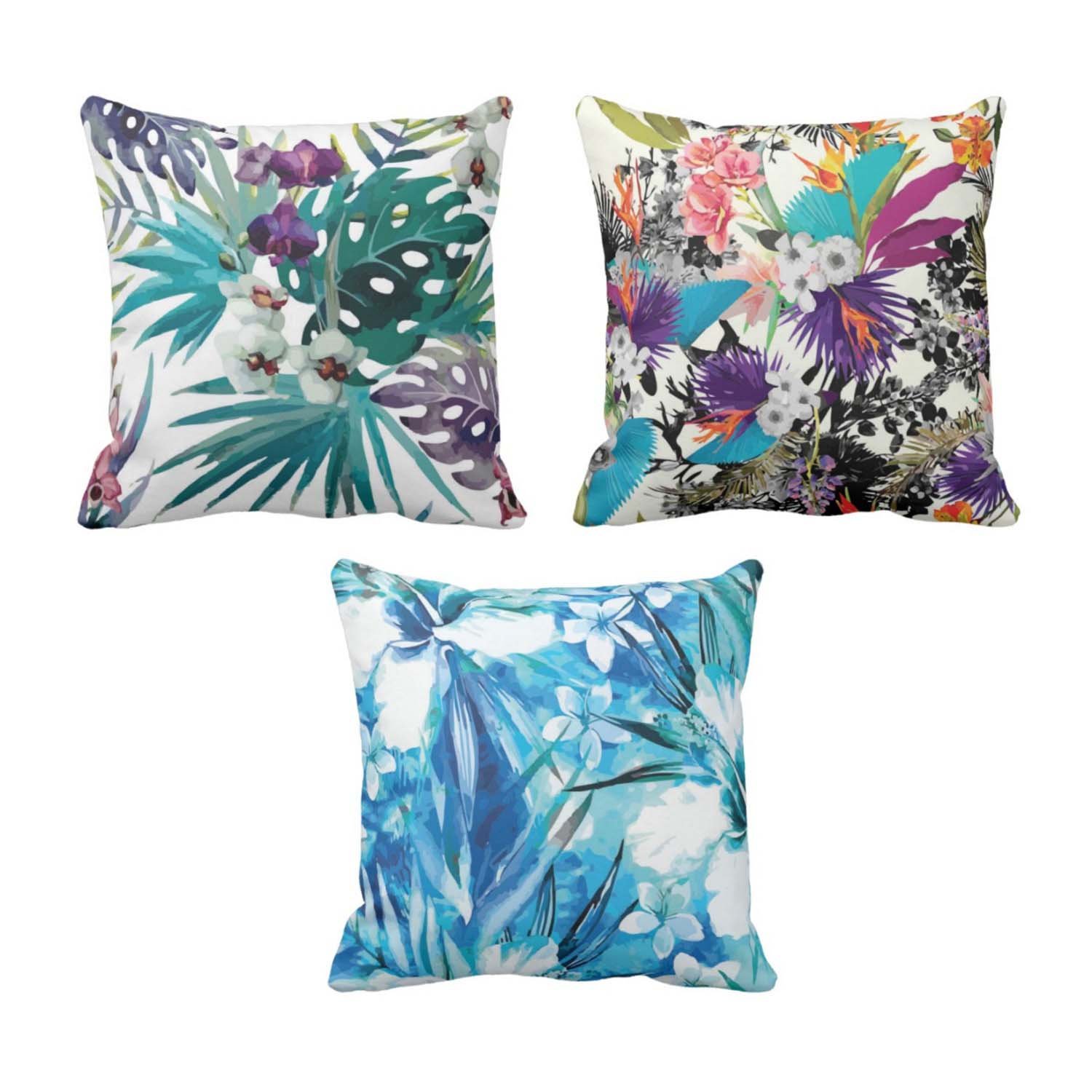 Buy Theyayacafe 24x24 Inches Set Of 3 Cushion Covers Coloured