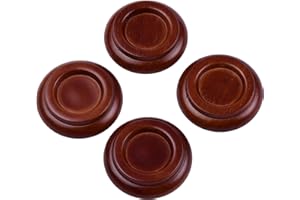 ANGELREALLY Piano Caster Cups for Upright Piano Wooden Piano Caster Piano Leg Floor Protectors with Non-Slip & Anti-Noise Foam Hardwood Floor Protectors