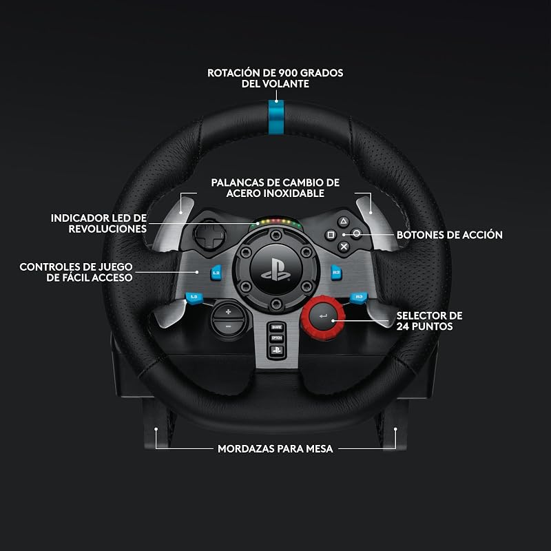 Logitech G G29 SE Driving Force, volante e pedais, Force Feedback, Couro Genuíno + Logitech G Driving Force Gear Lever - Para PS5, PS4 e PC, Mac - Preto