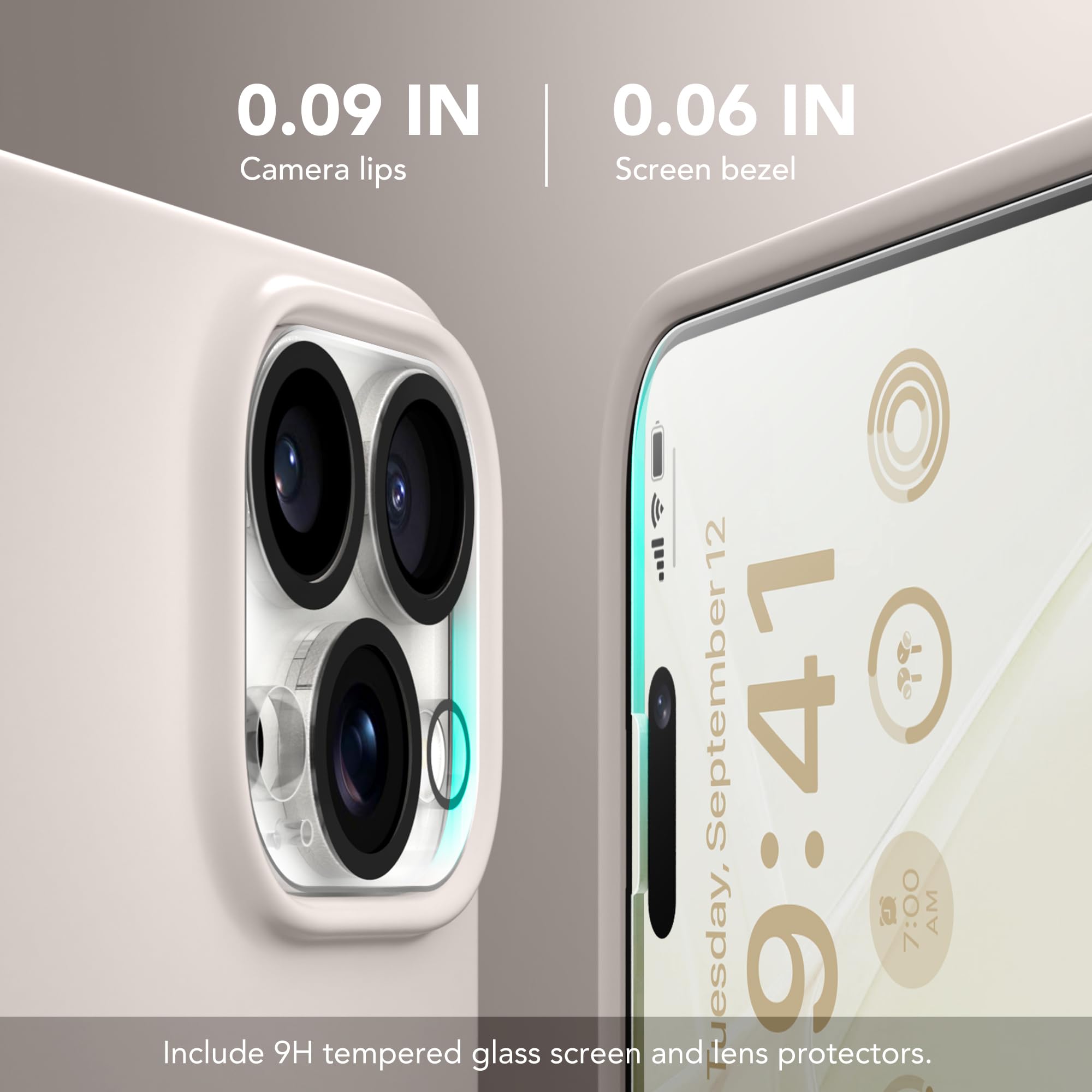 GONEZ for iPhone 14 Pro Max Case Silicone, Compatible with MagSafe, with Screen Protector + Camera Lens Protector, Liquid Silicone Shockproof Protective iPhone 14 ProMax Case 6.7", Stone - Image 7