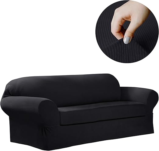 Amazon Com Maytex Collin Stretch 2 Piece Sofa Furniture Cover