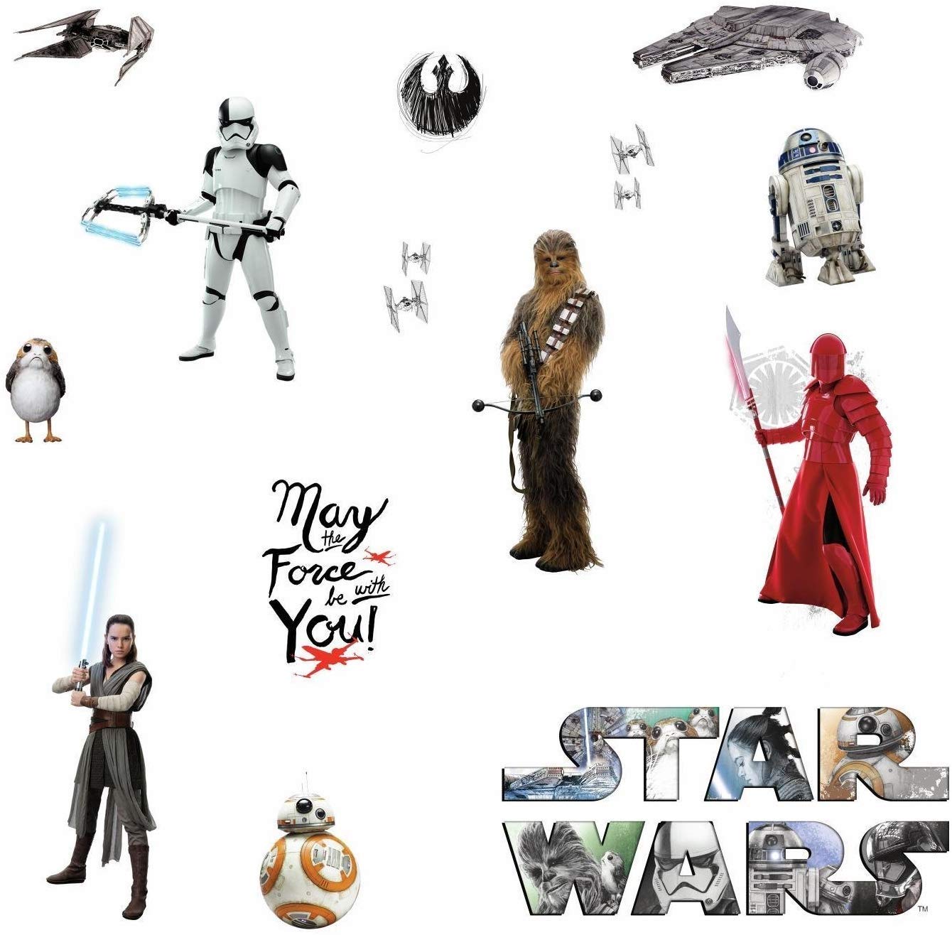 RoomMates Star Wars The Last Jedi Wall Sticker Peel and Stick Wall Sticker