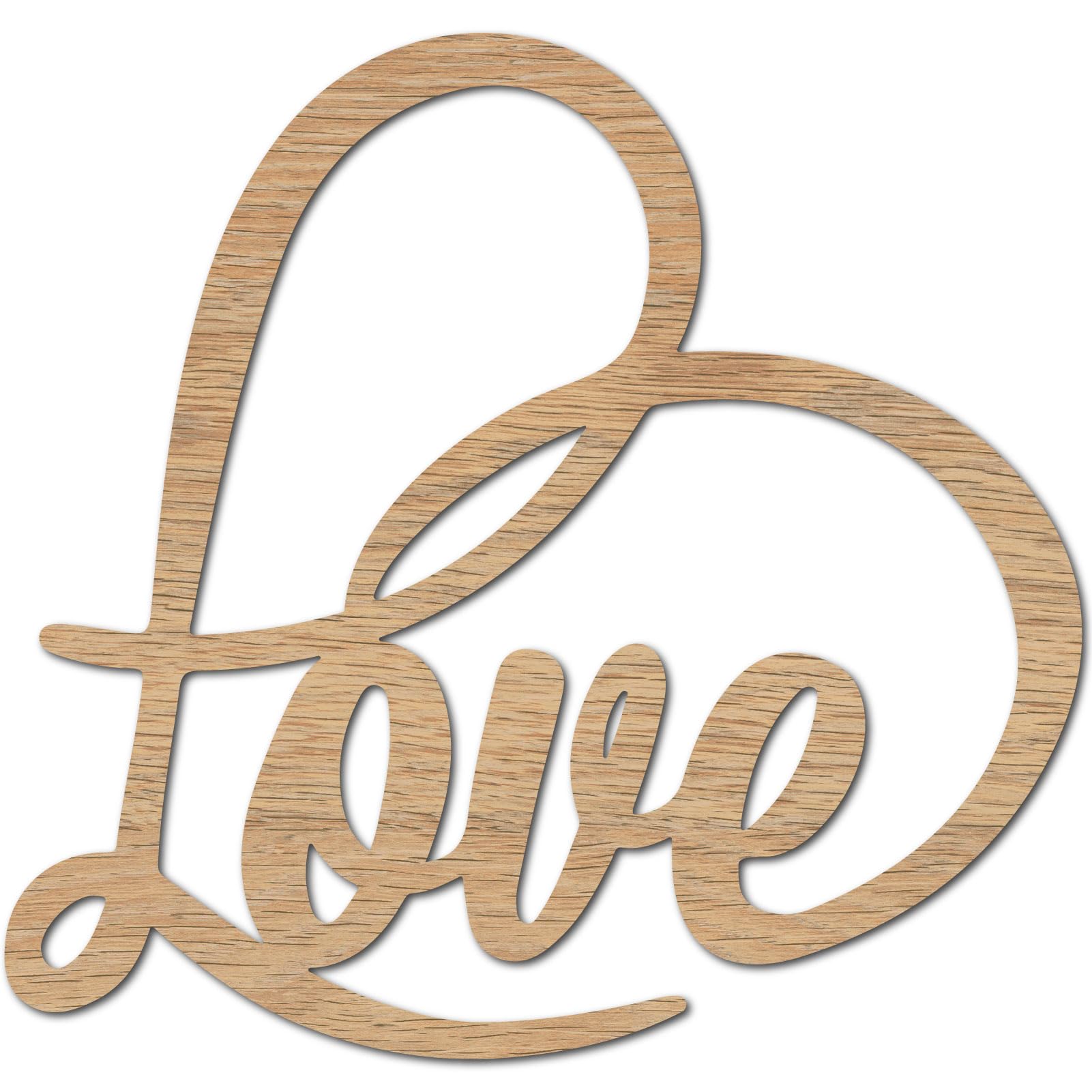 CREATCABIN Love Wood Sign Wooden Laser Cutout Sign Word Unfinished Slices Wood Sculpture Letter Wall Ornaments Art for Crafts DIY Personalized Front Door Kitchen Home Wall Decor 8.3x8Inch