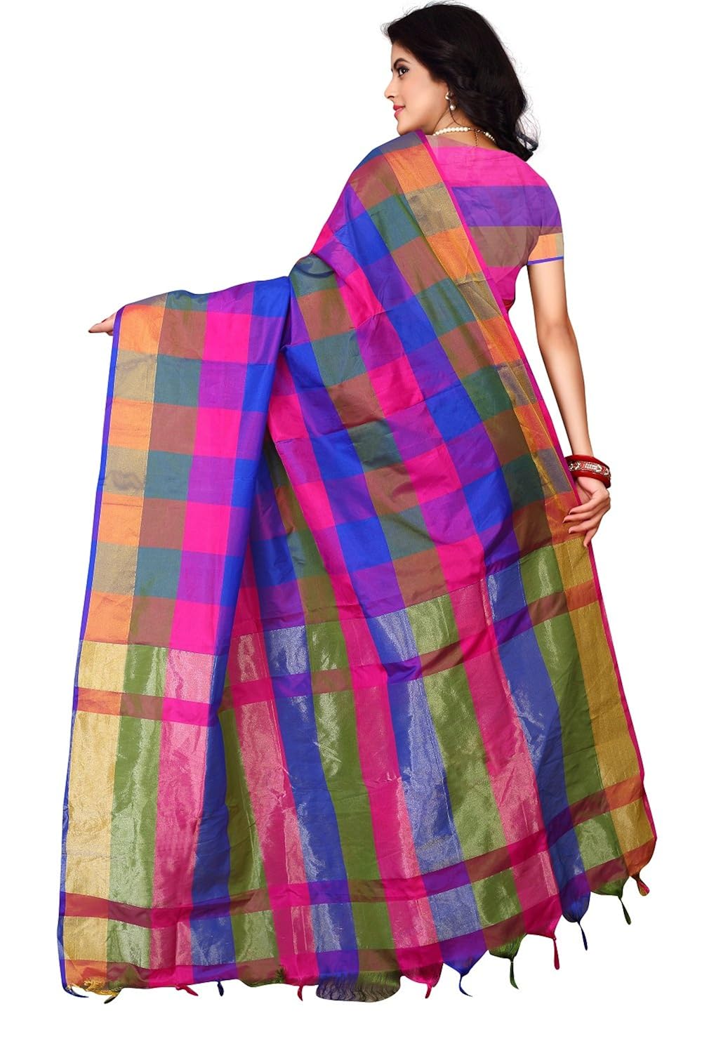 om sai latest creation women's art-silk saree with blouse piece material