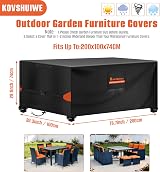 Kovshuiwe Garden Furniture Cover 200x100x74 cm Waterproof UV 420D view 2