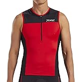 Zoot Men’s Core Tri Tank, Performance Triathlon Race Tank Top, UPF 50+ Fabric, Rear Pockets, Mesh Panels, & Cam Lock Zipper