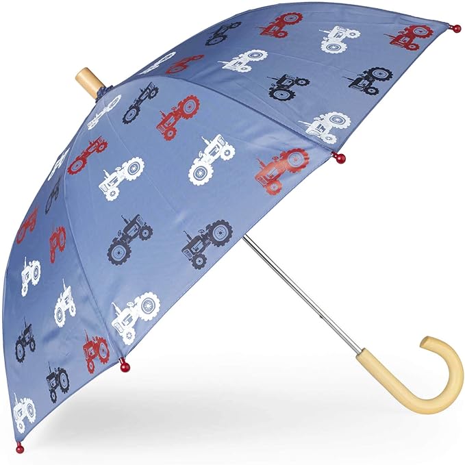 Hatley Boy's Printed Umbrellas, Blue (Farm Tractors 400), One size
