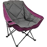 Northroad Oversized Foldable Camping Chair, Outdoor Padded Lawn Chair w/Cup Holder,Carry Bag for Beach, Hiking, and Picnics,Heavy-Duty 300-lbs Capacity, Purple