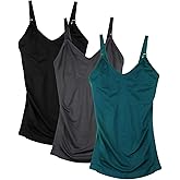 DAISITY Womens Maternity Nursing Tank Cami for Breastfeeding with Adjustable Straps