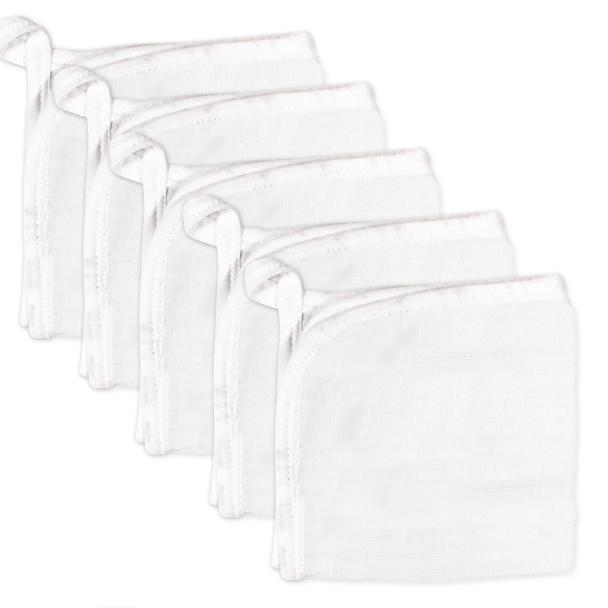 HonestBaby Baby Organic Cotton Washcloth Multi-Pack Winter Accessory Set, 5-Pack Bright White, One Size