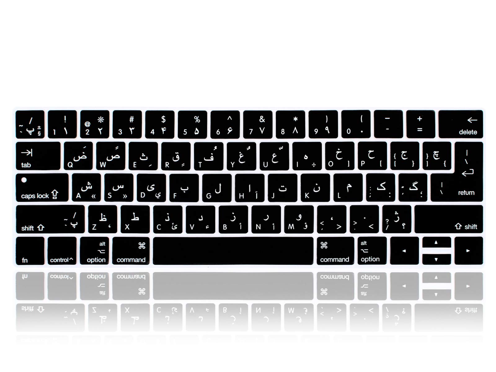 XHLWZR Persian Language Silicone Gel Keyboard Cover Skin Protector for MacBook Pro with Touch Bar 13-inch 15-inch (A2159,A1989,A1990,A1706,A1707)(2019 2018 2017 2016) US and EU Layout Protective Skin