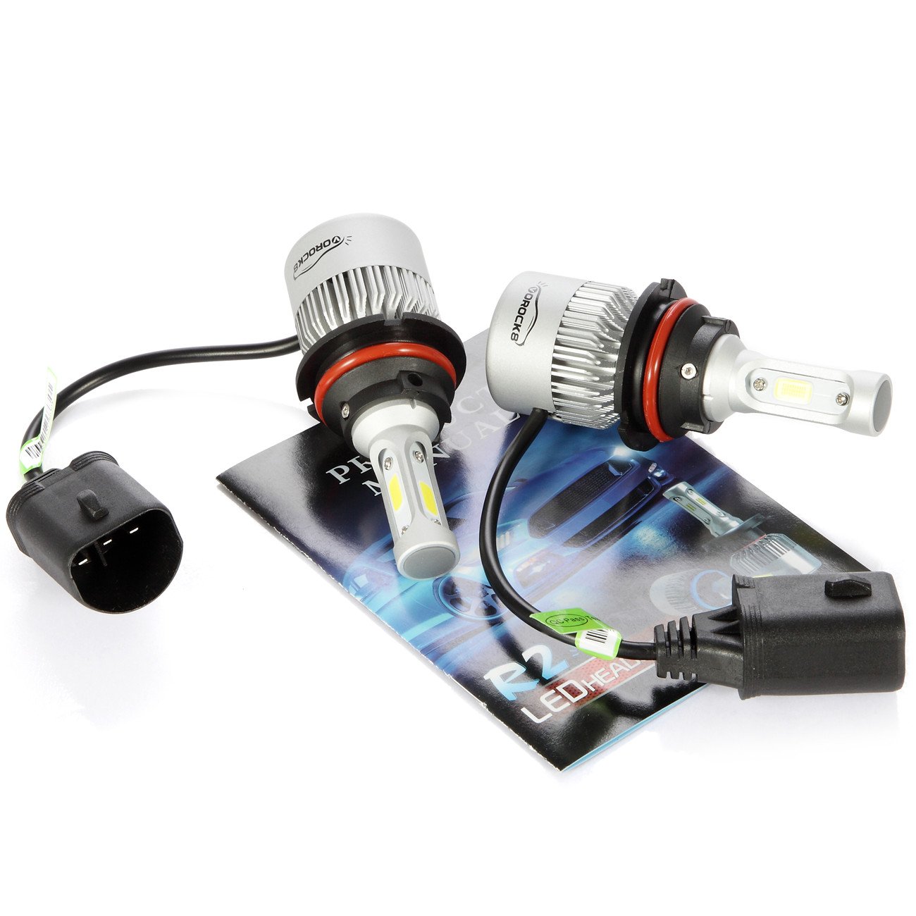 VoRock8 R2 COB 9004 HB1 8000LM LED Headlight Conversion Kit, Hi/Lo Beam