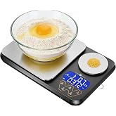 Rechargeable Digital Dual Platform Food Kitchen Scales Weight | 11 lb Large & 1.1 lb Mini with Two Precisions for Sourdough B