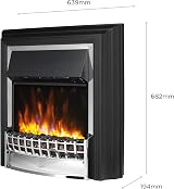 Dimplex Cheriton Deluxe Freestanding Optiflame Electric Fire Chrome Black 2kW view 3