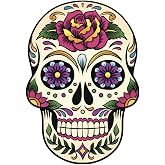 EW Designs Magnet Dia de Los Muertos Multicolor Sugar Skull Magnetic Vinyl Magnet Bumper Sticker (12