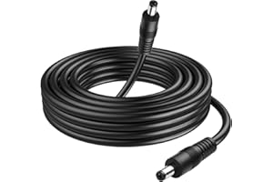 GINTOOYUN 32.8FT DC 5521 Power Cable, 18AWG DC 5.5MM x 2.1MM Male to Male Plug Power Adapter Cable for LED, CCTV, Car, Monito