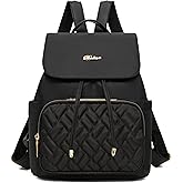 Ecohaso Mini Backpack Purse for Women, Small Nylon Backpacks Purse Ladies Backpacks Women Cute Mini Travel Daily College Bag (T-Black)