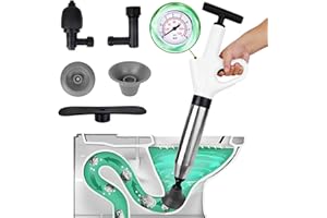 MUCH HOTTER Toilet Plunger,Drain Clog Remover Tools,High-Pressure Air Drain Blaster Gun with Real-Time Barometer,Plumbing Tools,Snake Drain Clog Remover,Plungers for Toilet Floor,Sink,Bathroom,Kitchen Clogged