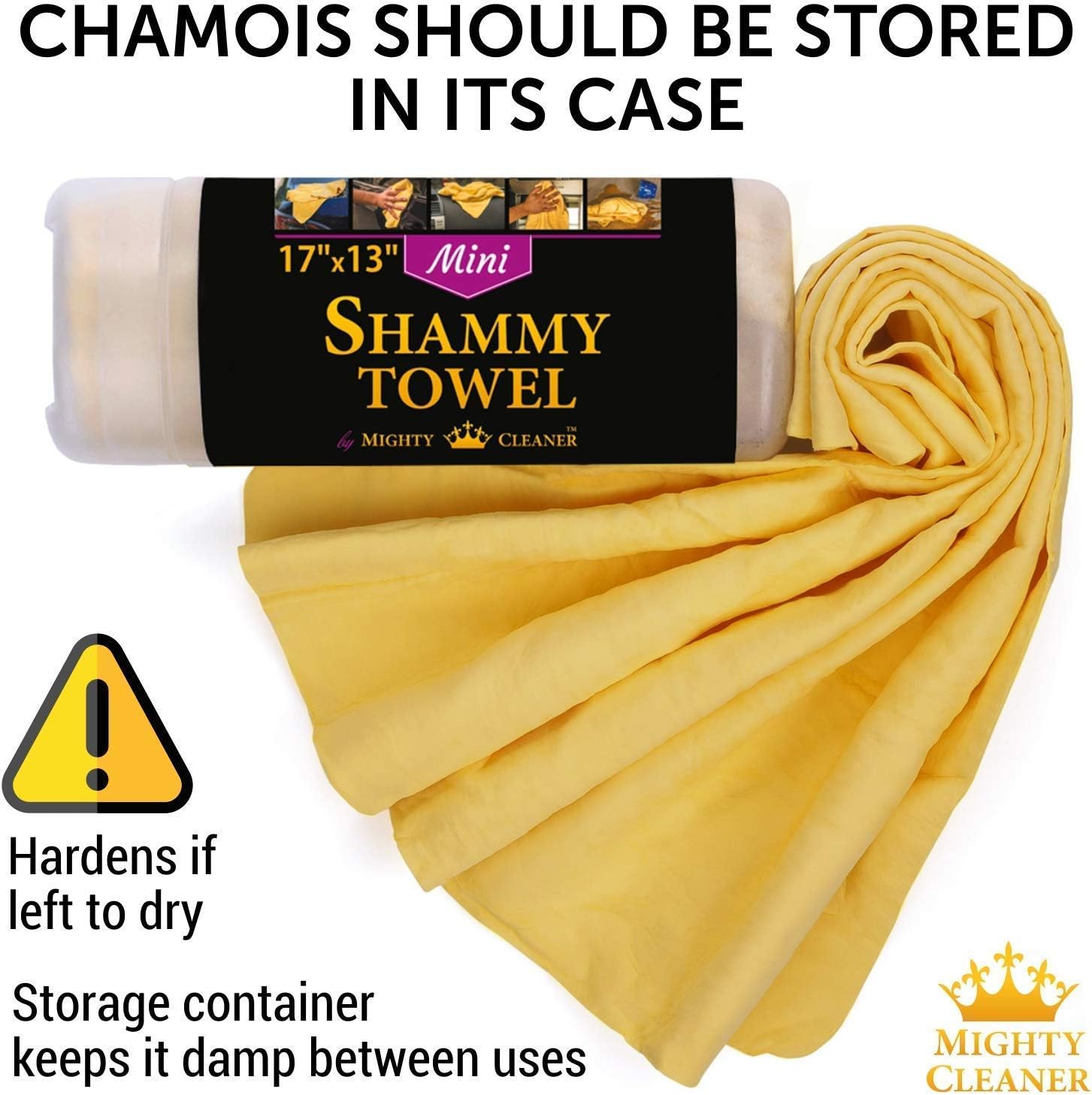 Premium Mini Chamois Cloth for Car - 2pack +1 Bonus Car Shammy Towel -17”x13” - Super Absorbent Reusable Shammy Cloth for Car - Scratch-Free: Kitchen & Dining