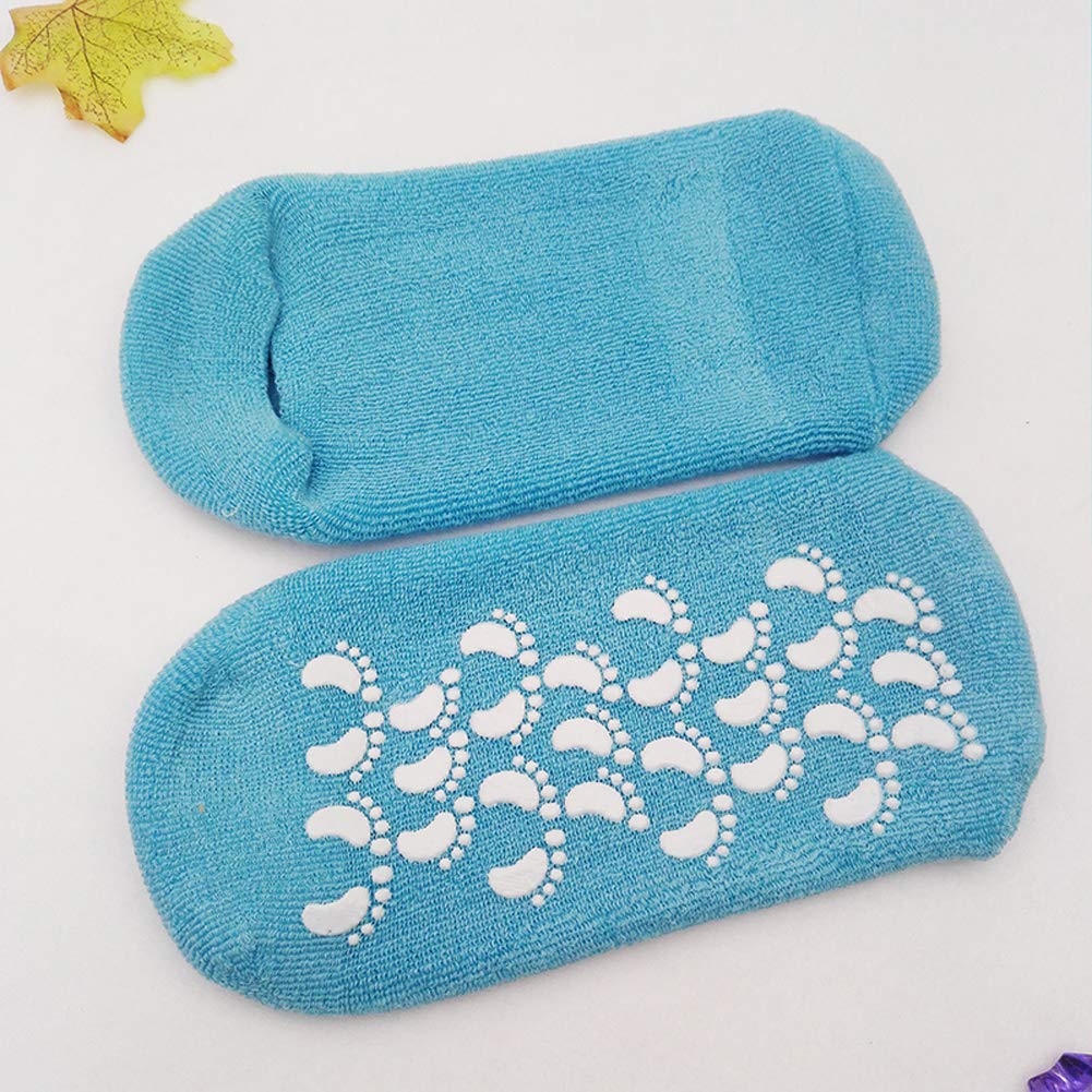 Moisturizing Socks 3 Pair Ultra-Soft SPA Socks Gel Lined Feet Care Treatment for Repairing Softening Feet Dry Cracked (Gel Socks) : Beauty