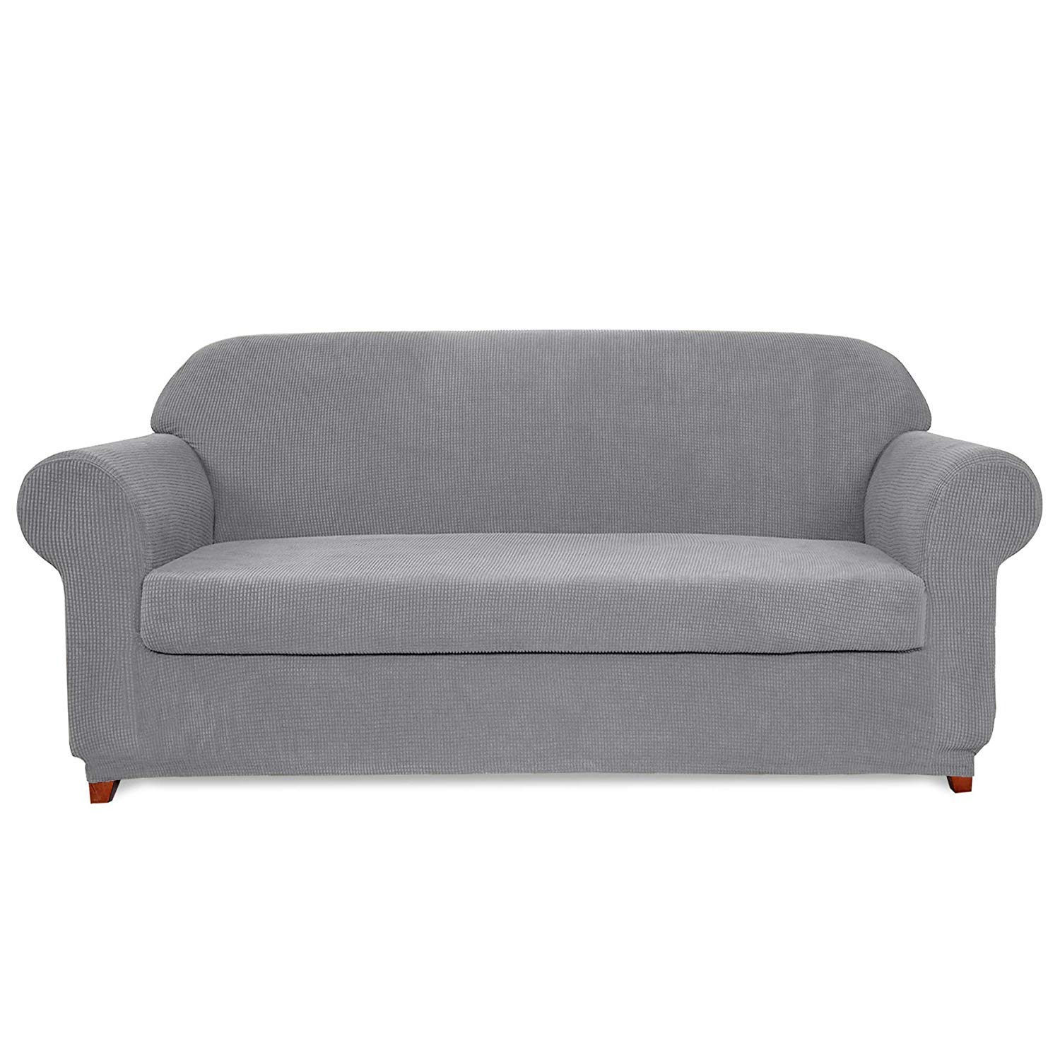 Mua Subrtex Sofa Cover 2 Piece Stretch Couch Slipcovers Furniture Protector For Armchair Loveseat Washable Soft Jacquard Fabric Anti Slip Large Light Gray Tren Amazon Má»¹ Chinh Hang 2020 Fado