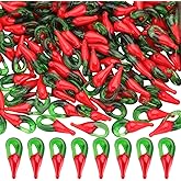 SUNNYCLUE 1 Box 180Pcs Pepper Charms Lampwork Glass Charms Handmade Mini 3D Red Chili Miniature Hot Peppers Vegetable Charm for Jewelry Making Charms Supplies DIY Necklaces Bracelets Keychains Adults