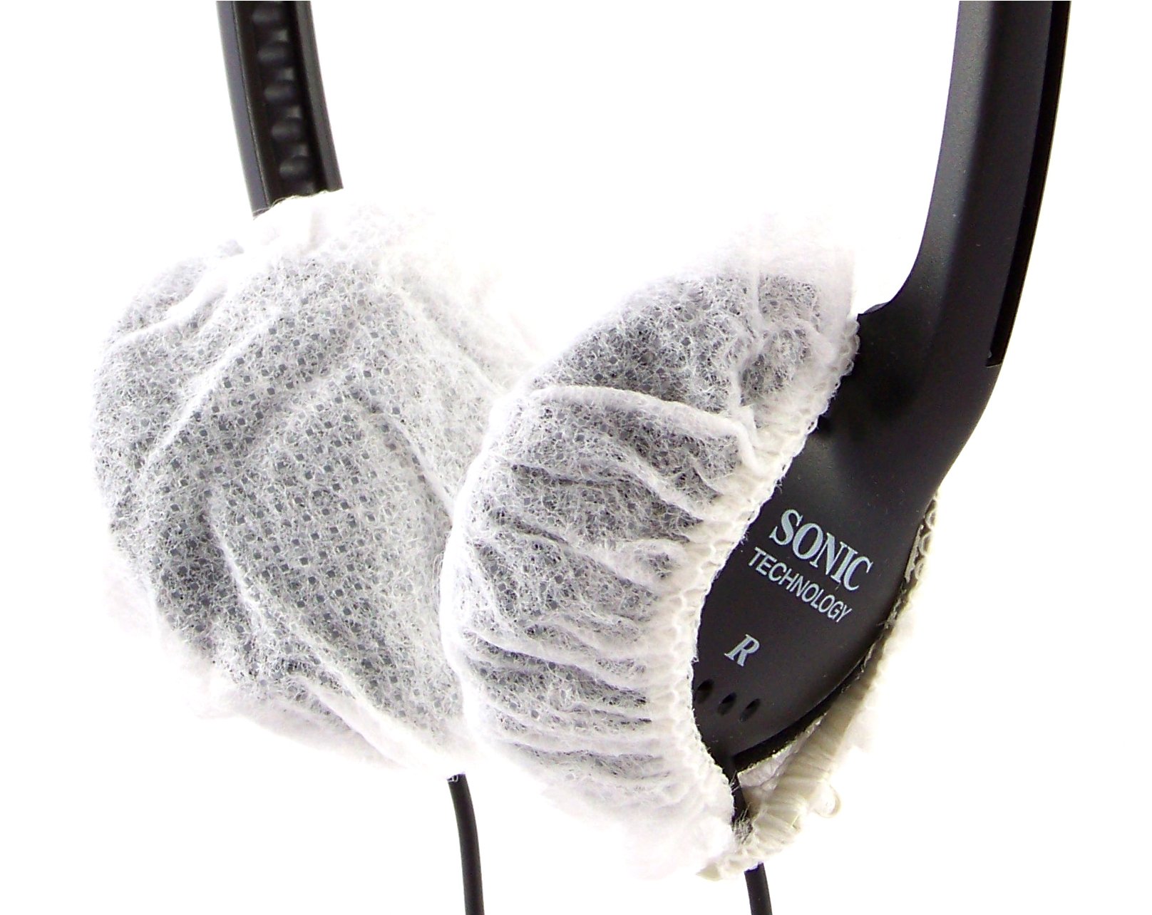 SuperEar Disposable Sanitary Ear Covers for Headphones and Headsets - Ear Covers for Enhanced Ear Protection and Hygiene: 100 Individual Covers and 2.5"