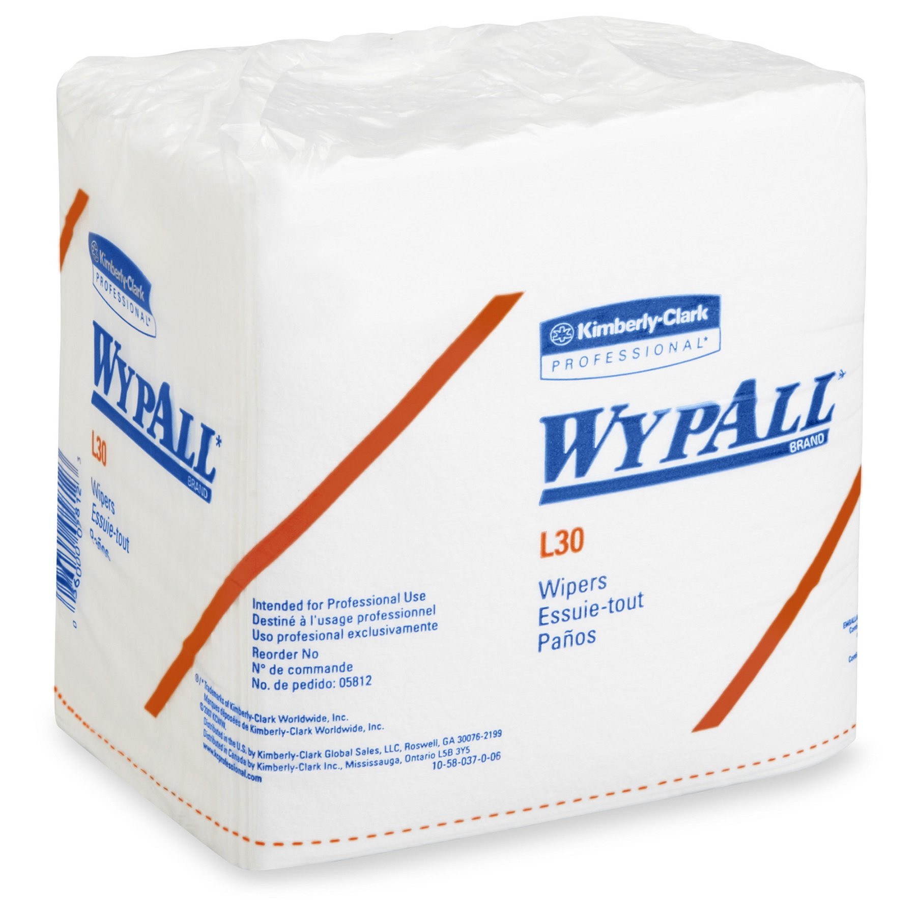 Kimberly-Clark Professional Wypall L30 Wipers - 13" Length X 12-1/2" Width, White, 90 Wipers