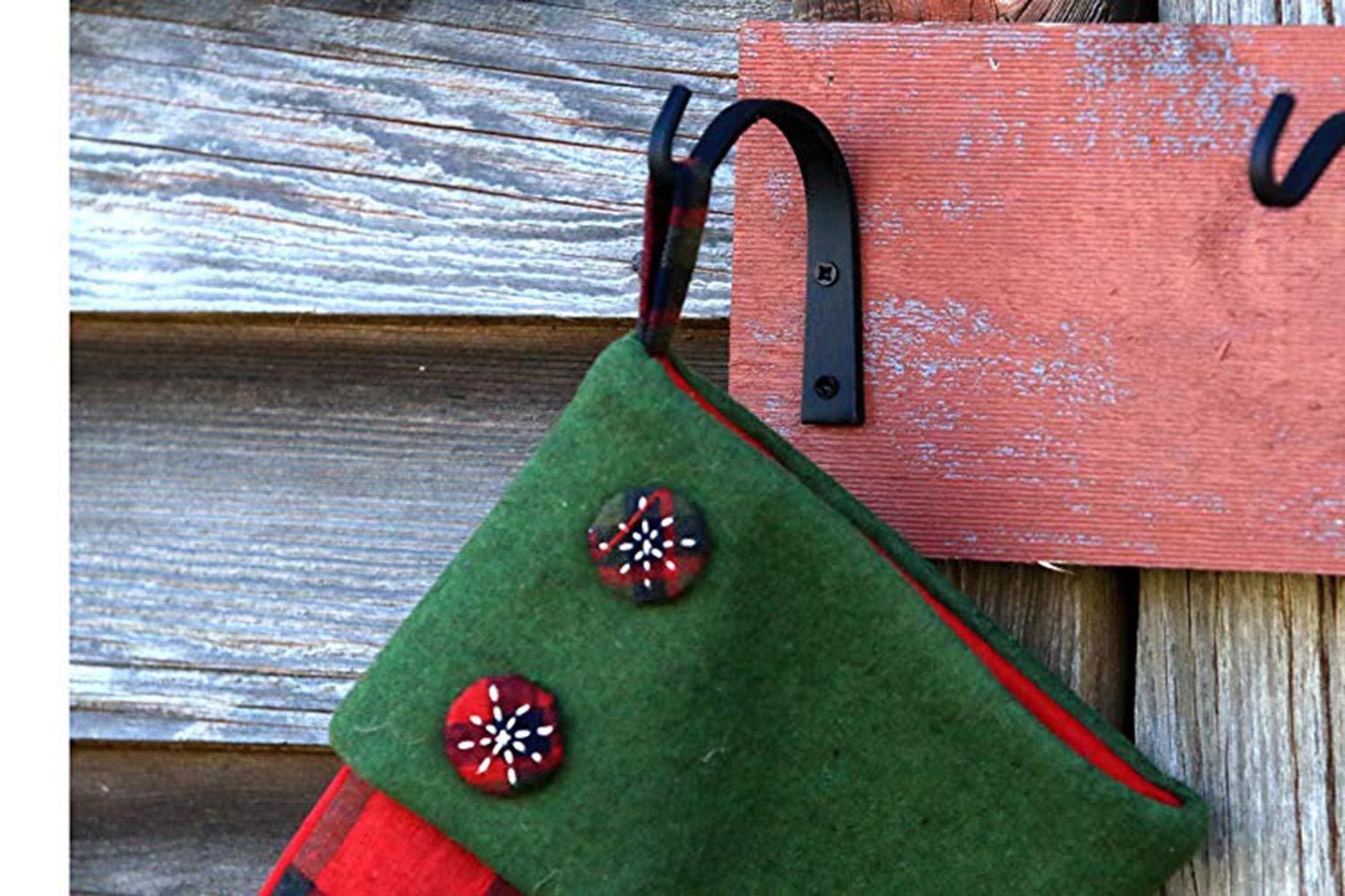 Zkaiz Wrought Iron Hooks for Hanging Lantern Coat Garden Planter Decoration Rustic Vintage Style Wall Curved Up Bracket Hook (2 Pack)