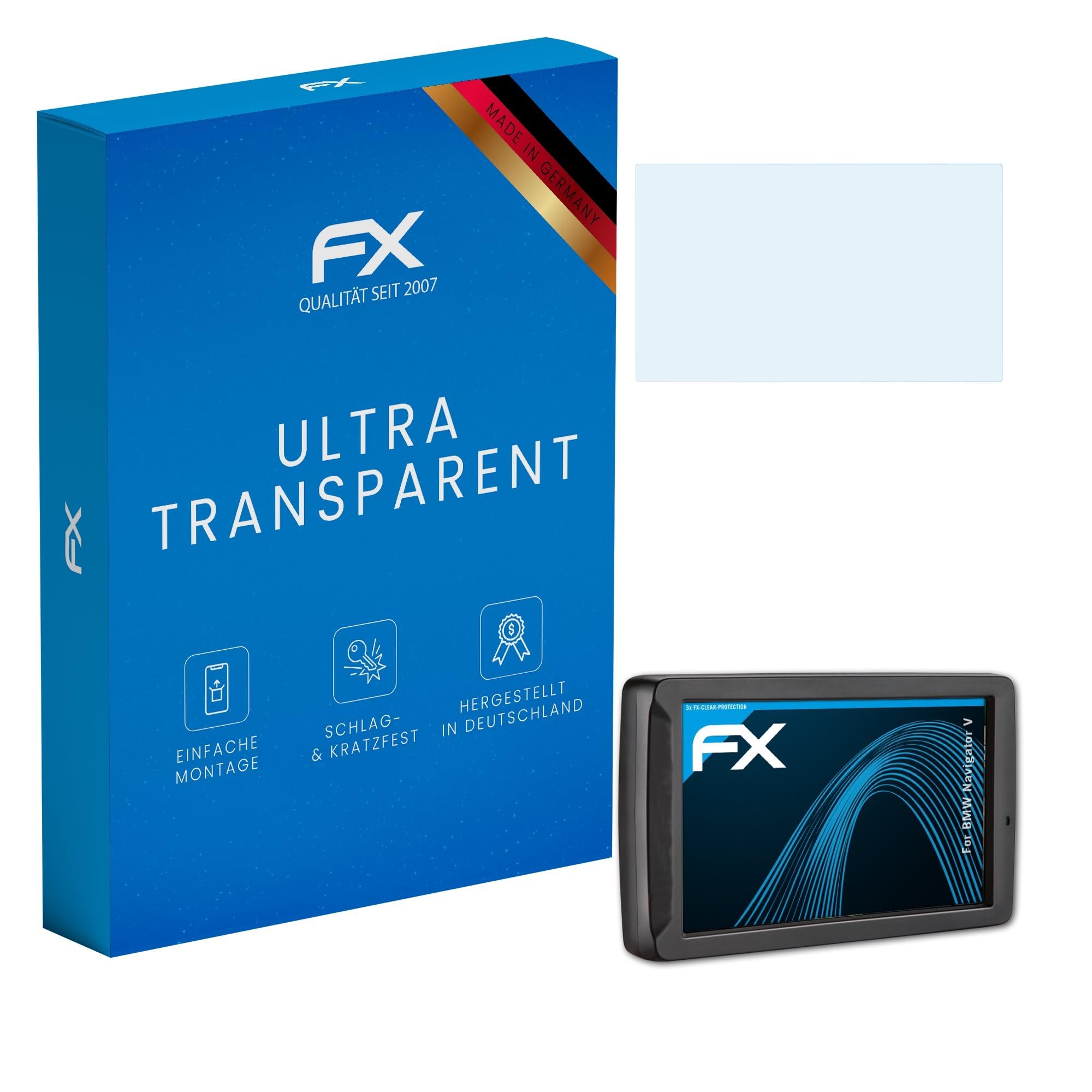 atFoliX Screen Protection Film compatible with BMW Navigator V Screen Protector, ultra-clear FX Protective Film (3X)