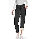 CAMPSNAIL Fleece Lined Sweatpants Women - Joggers for Women with Pockets High Waisted Thermal Winter Warm Pants for Snow
