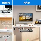AGPTEK Under Desk Cable Management Tray No Drill Clamp Storage Rack Wire Tidy view 5