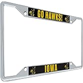 Desert Cactus University of Iowa License Plate Frame Hawkeyes Holder for Front or Back of Car Metal Car Tag Holder Officially Licensed (Vintage Slogan B)
